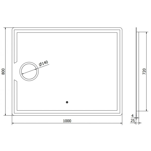 Дзеркало MEXEN ONYX 100x80 LED прямокутне