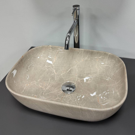 Умывальник (раковина) VBI RAVENNA BEIGE STONE GLOSSY накладной