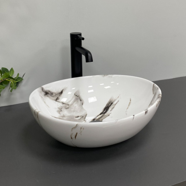 Умывальник (раковина) VBI PARMA CARRARA GLOSSY накладной