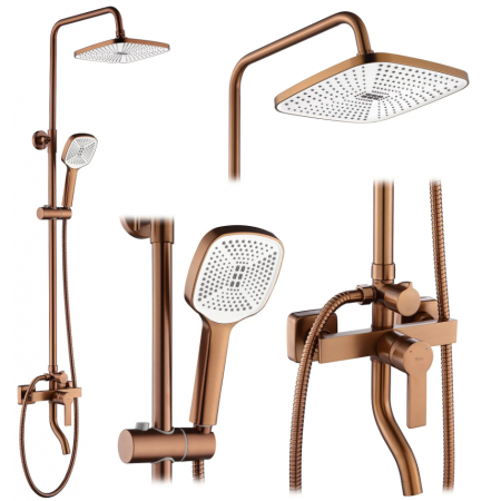 Душевой гарнитур REA ARGUS BRUSHED COPPER с изливом