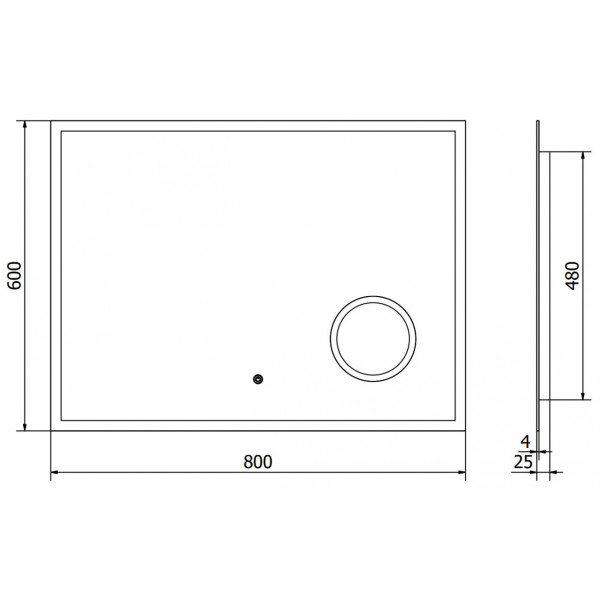 Дзеркало MEXEN KALA 80x60 LED прямокутне