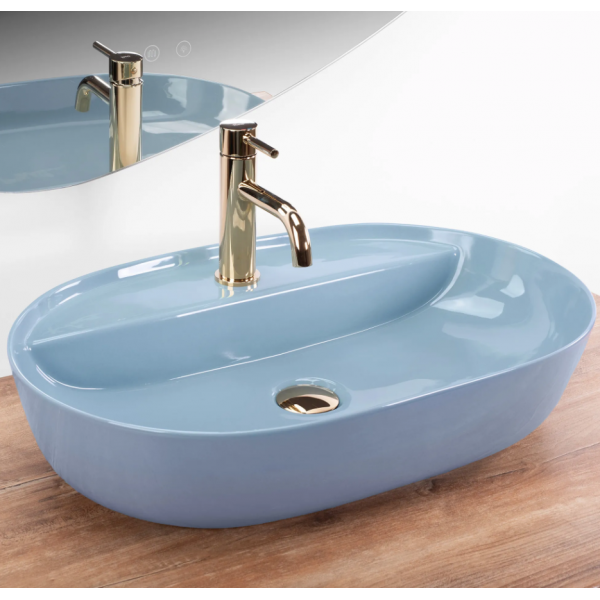 Умывальник (раковина) REA AURA 61 BLUE SHINY накладной
