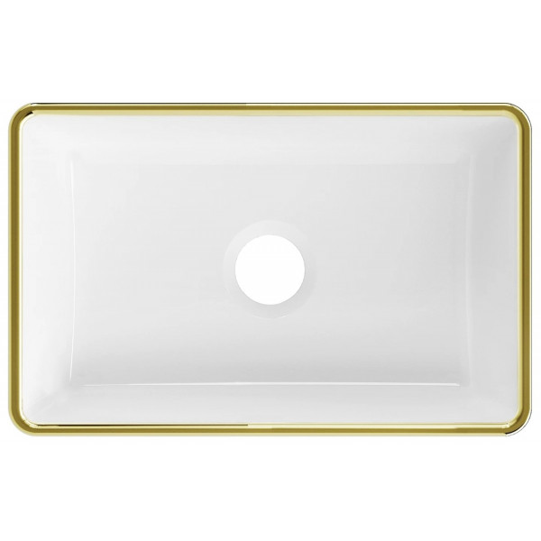 Умивальник (раковина) MEXEN NADIA 36 WHITE GOLD EDGE накладний