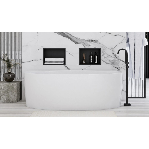 Встраиваемая полка REA 30X30 BLACK MATT с ободком