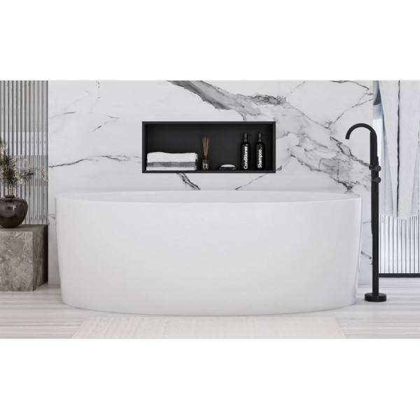 Встраиваемая полка REA 30X60 BLACK MATT с ободком