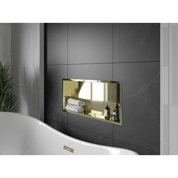 Вбудована полиця MEXEN X-Wall-R 75 GOLD з обідком