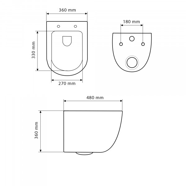 Подвесной унитаз VBI VULCANO GREY MATT