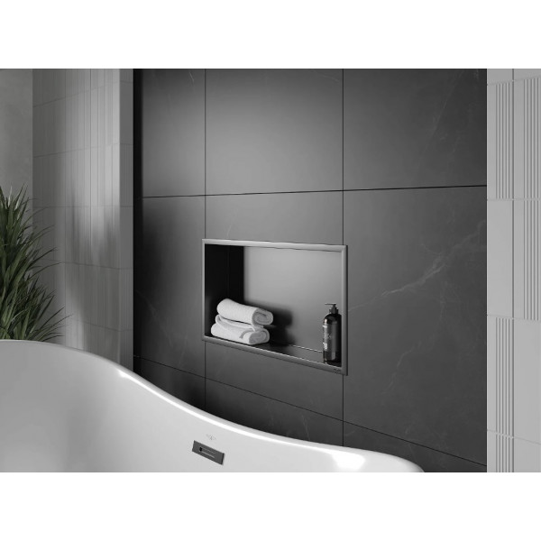 Вбудована полиця MEXEN X-Wall-R 60x30 BLACK з обідком