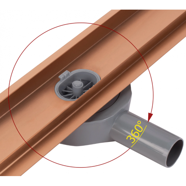 Трап для душа REA NEOX 90 PRO BRUSHED COPPER