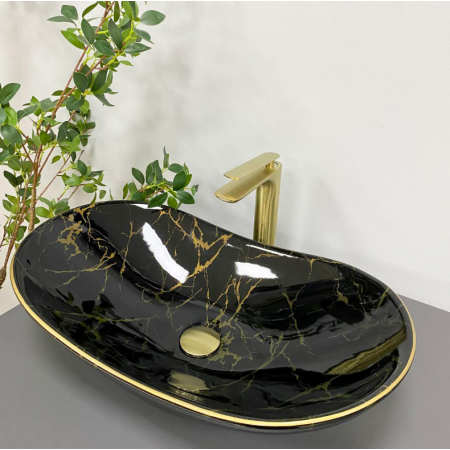 Умывальник (раковина) VBI TURIN MARBLE BLACK GLOSSY накладной