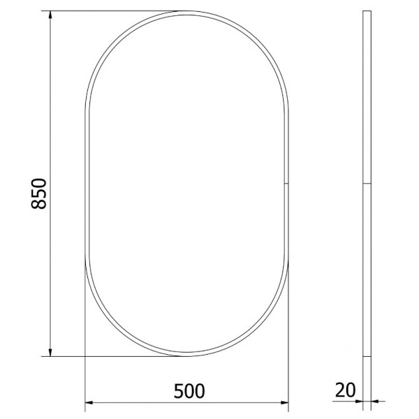 Дзеркало MEXEN LOFT 85x50 BLACK овальне