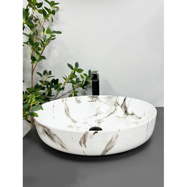 Умывальник (раковина) VBI UDINE CARRARA GLOSSY накладной