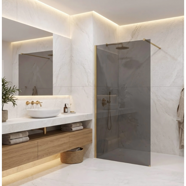 Душевая стенка REA FLEXI 110 GREY BRUSHED GOLD