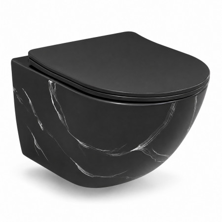 Подвесной унитаз VBI VULCANO BLACK STONE MATT TORNADO