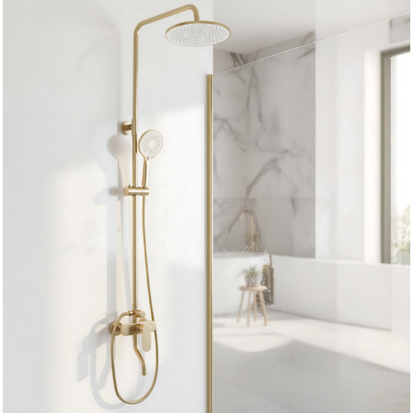 Душевой гарнитур REA DROP BRUSHED GOLD с изливом