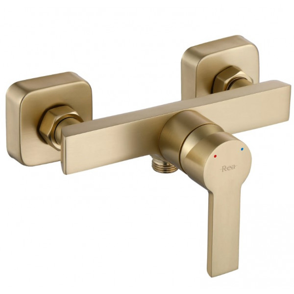 Смеситель для ванны и душа REA ARGUS BRUSHED GOLD настенный без излива