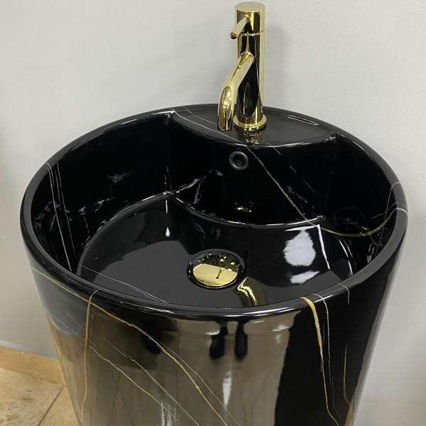 Умывальник (раковина) VBI BOLONIA M BLACK MARBLE напольный
