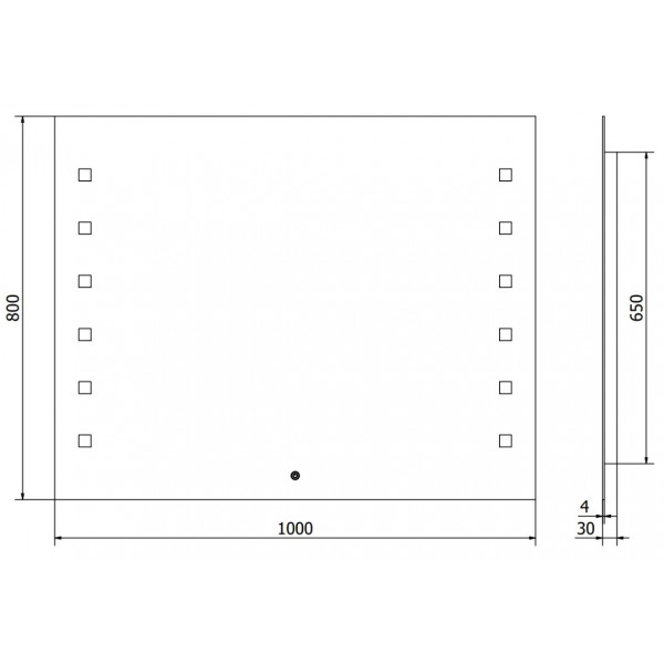 Дзеркало MEXEN NER 100x80 LED прямокутне