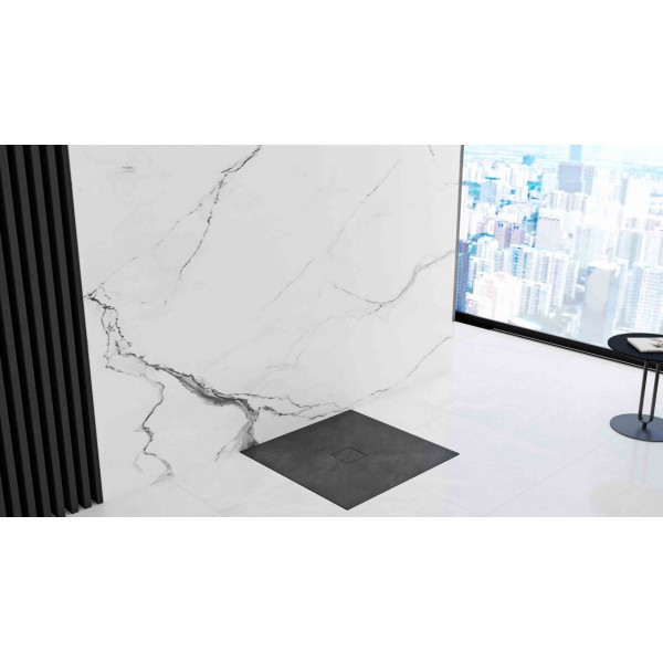 Душовий піддон REA STONE 90x90 BLACK