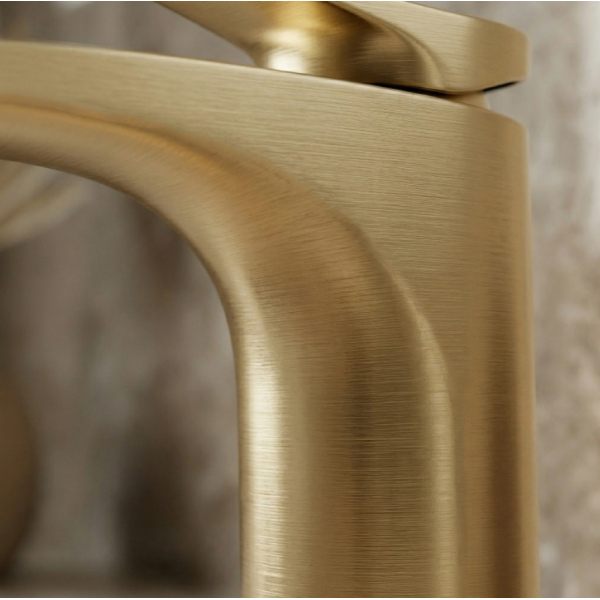 Смеситель для раковины REA VISION BRUSHED GOLD низкий