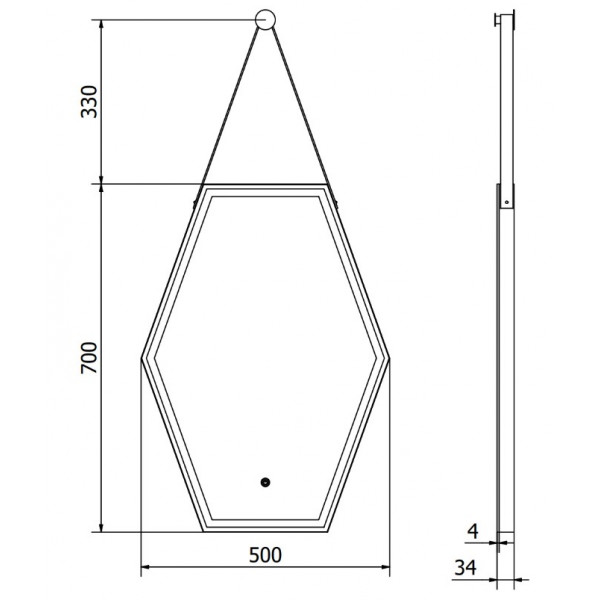Дзеркало MEXEN ORLA 50x70 LED нестандартне