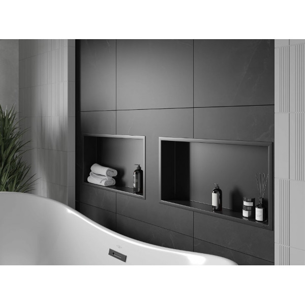 Вбудована полиця MEXEN X-Wall-R 60x30 BLACK з обідком