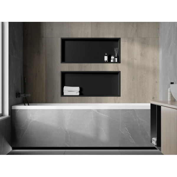 Вбудована полиця MEXEN X-Wall-R 75 BLACK з обідком