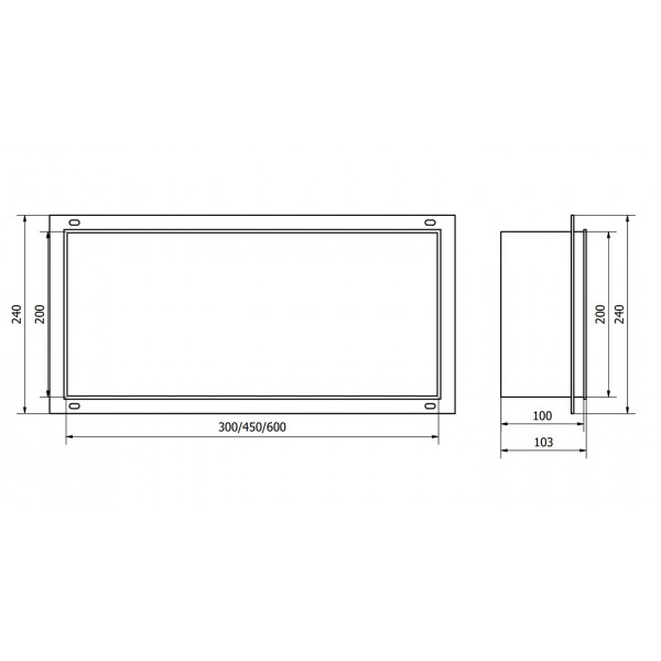 Вбудована полиця MEXEN X-Wall-NR 45x20 GOLD без обідка