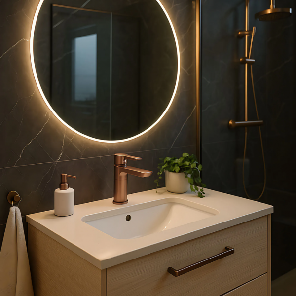 Смеситель для раковины (умывальника) REA ARGUS BRUSHED COPPER низкий