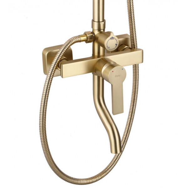 Душевой гарнитур REA ARGUS BRUSHED GOLD золотой матовый с изливом