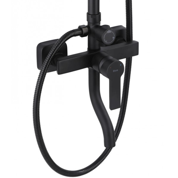 Душевой гарнитур REA ARGUS BLACK черный с изливом