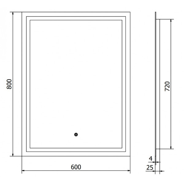 Дзеркало MEXEN MIKO 80x60 LED прямокутне