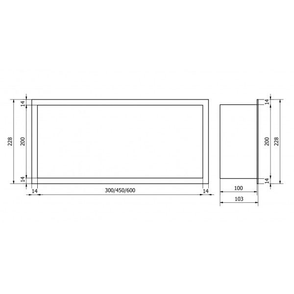 Вбудована полиця MEXEN X-Wall-R 60x20 WHITE з обідком