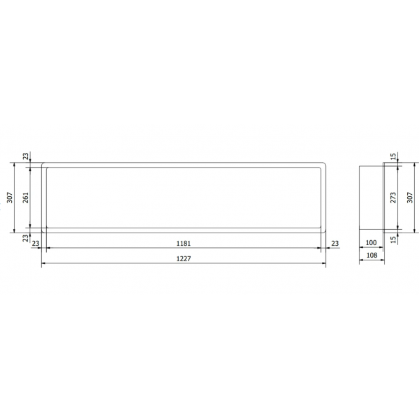 Вбудована полиця MEXEN X-Wall-K 120 WHITE з обідком