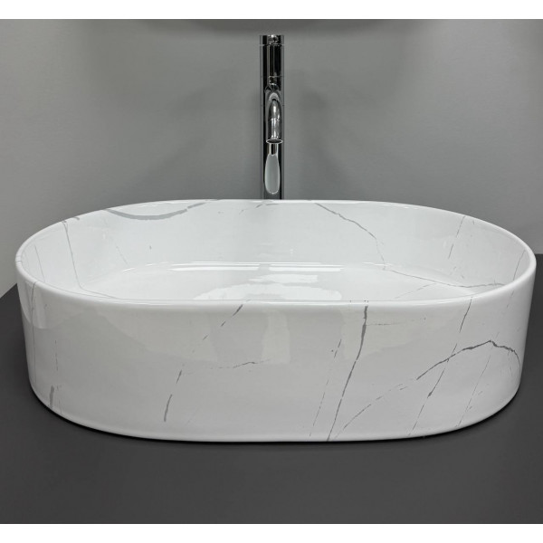 Умывальник (раковина) VBI VERONA 50 MARBLE WHITE GLOSSY накладной