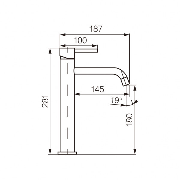 Смеситель для раковины VBI MILANO BLACK высокий