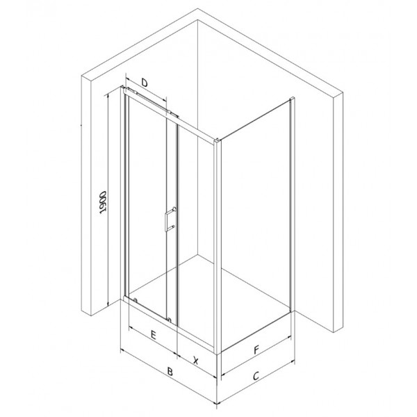 Душова кабіна MEXEN APIA 125x80 GOLD