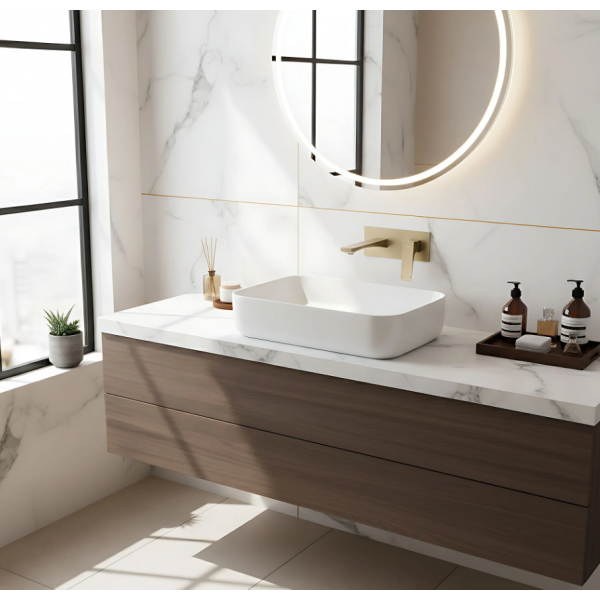 Смеситель для раковины (умывальника) REA JOE BRUSHED GOLD + BOX скрытого монтажа