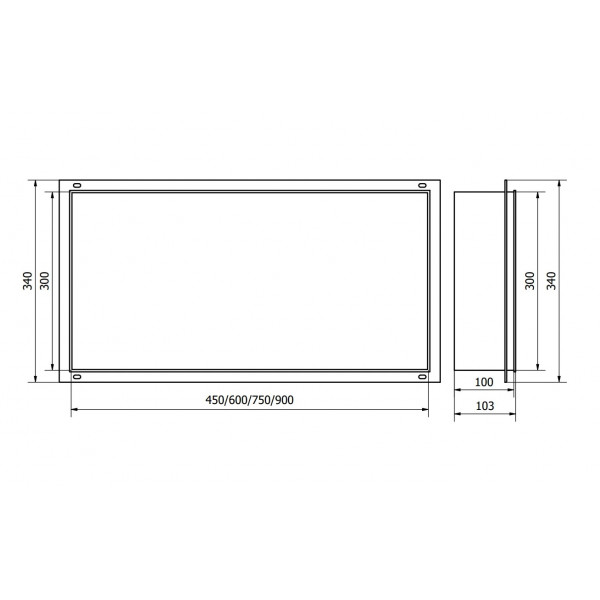 Вбудована полиця MEXEN X-Wall-NR 60x30 WHITE без обідка