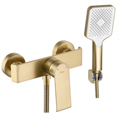 Смеситель для ванны и душа REA HASS BRUSHED GOLD настенный без излива