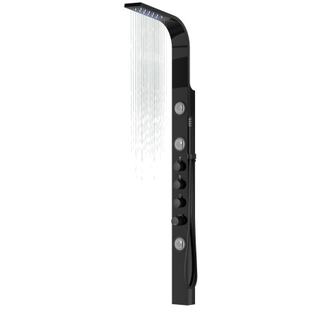 Душова панель CORSAN SNAKE BLACK LED з термостатом