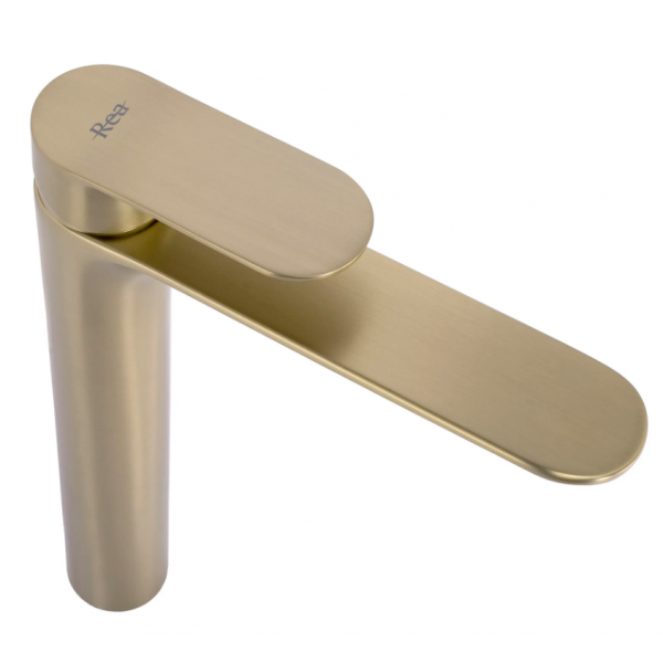 Смеситель для раковины (умывальника) REA DROP BRUSHED GOLD высокий