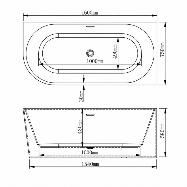 Ванна VBI NORDEND RIGHT 160 x 75 угловая