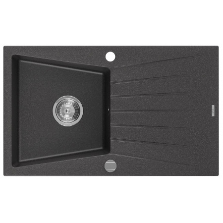 Гранітна кухонна мийка MEXEN CESAR BLACK GRANITE + сифон CHROME
