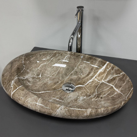 Умывальник (раковина) VBI VICENZA M BROWN STONE GLOSSY накладной
