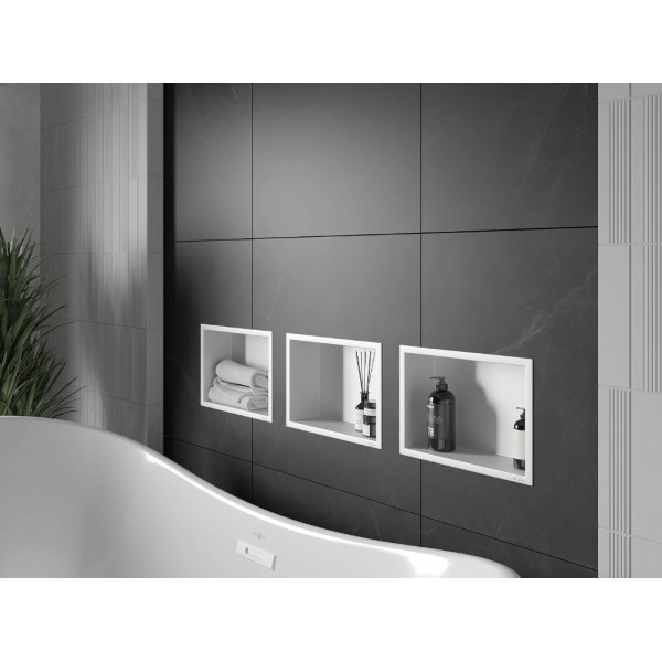 Вбудована полиця MEXEN X-Wall-R 30x20 WHITE з обідком