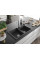 Гранітна кухонна мийка MEXEN TOMAS BLACK GRANITE + сифон CHROME