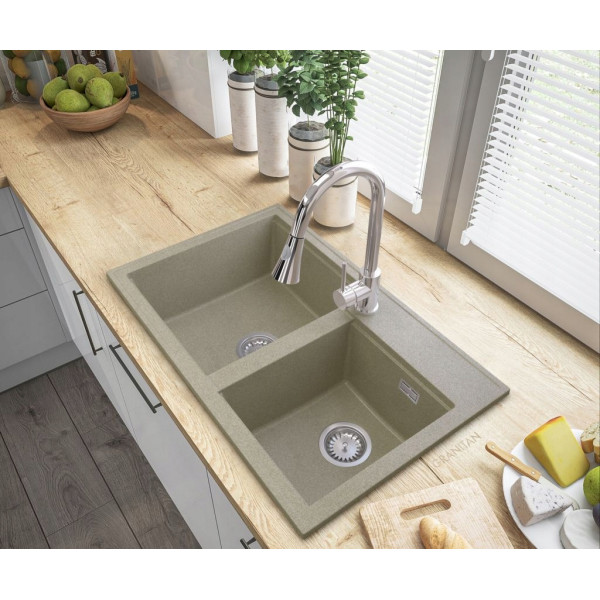 Сифон для кухонного миття GRANITAN CHROME двокамерний хром *