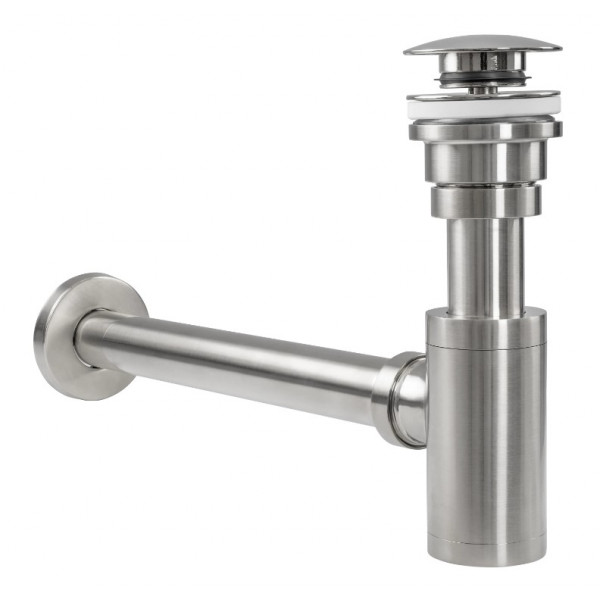 Сифон для раковины REA NICKEL BRUSHED универсальный + CLICK-CLACK *
