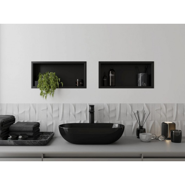 Вбудована полиця MEXEN X-Wall-R 45x20 BLACK з обідком